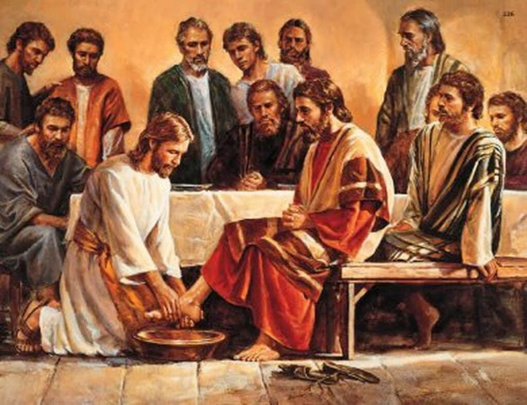 Иисус моет ноги своим ученикам